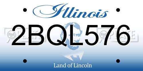 2BQL576 Illinois License Plate