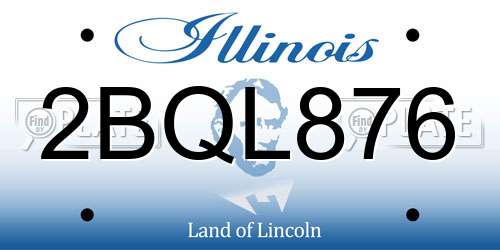 2BQL876 Illinois License Plate