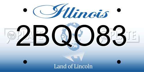 2BQO83 Illinois License Plate