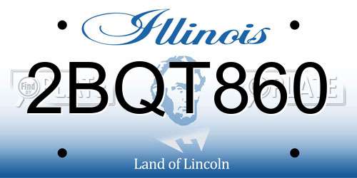 2BQT860 Illinois License Plate