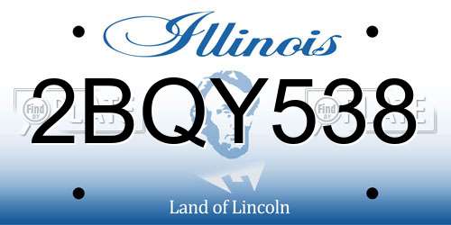 2BQY538 Illinois License Plate