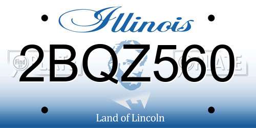 2BQZ560 Illinois License Plate