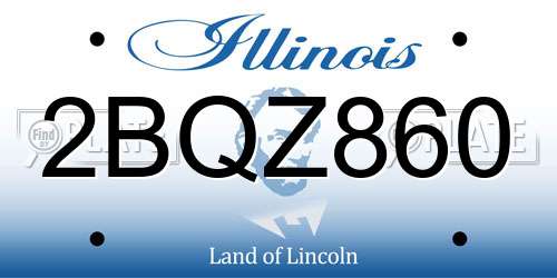 2BQZ860 Illinois License Plate