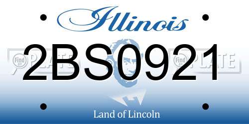 2BS0921 Illinois License Plate