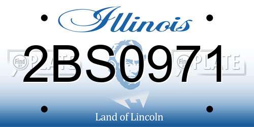 2BS0971 Illinois License Plate