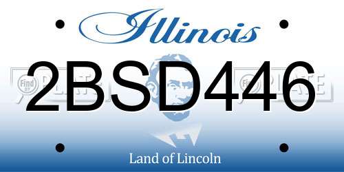 2BSD446 Illinois License Plate