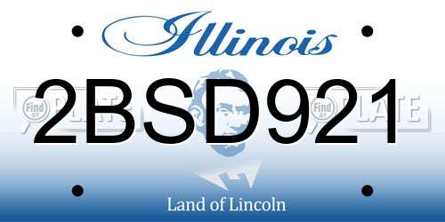 2BSD921 Illinois License Plate