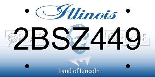 2BSZ449 Illinois License Plate