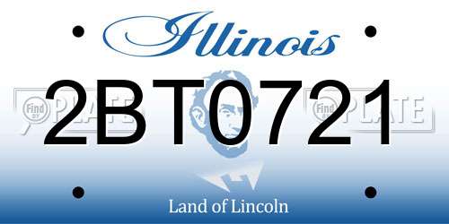 2BT0721 Illinois License Plate