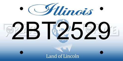 2BT2529 Illinois License Plate