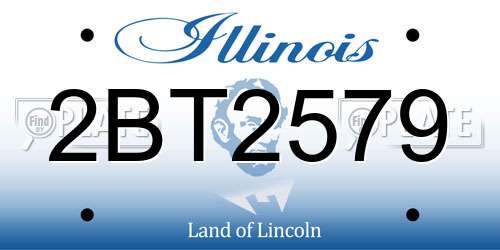 2BT2579 Illinois License Plate