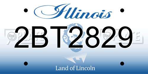 2BT2829 Illinois License Plate