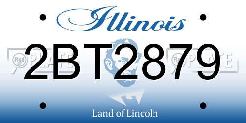 2BT2879 Illinois License Plate