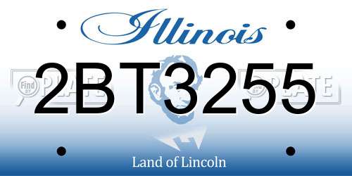 2BT3255 Illinois License Plate