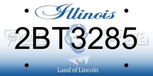 2BT3285 Illinois License Plate