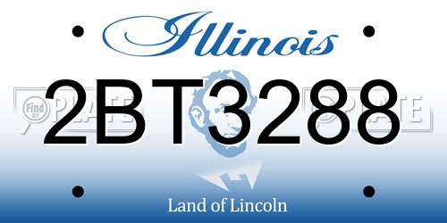 2BT3288 Illinois License Plate
