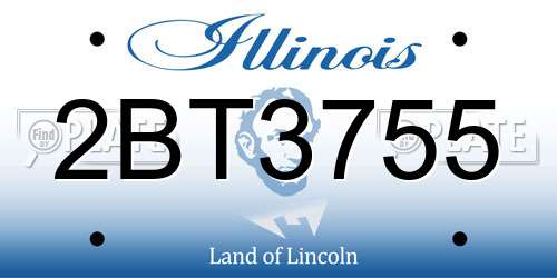 2BT3755 Illinois License Plate