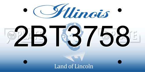 2BT3758 Illinois License Plate