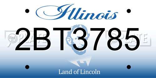 2BT3785 Illinois License Plate