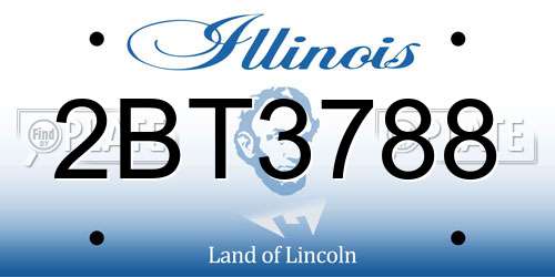 2BT3788 Illinois License Plate