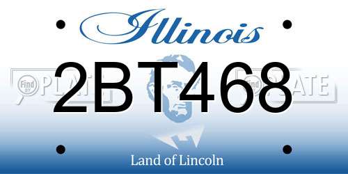 2BT468 Illinois License Plate