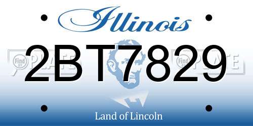2BT7829 Illinois License Plate