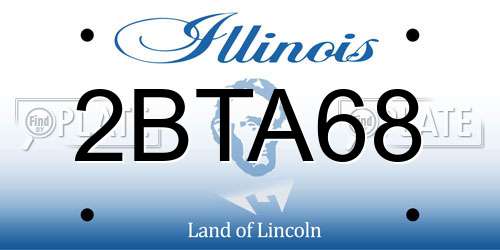 2BTA68 Illinois License Plate