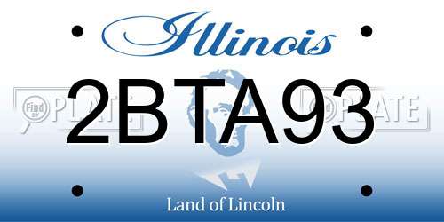 2BTA93 Illinois License Plate