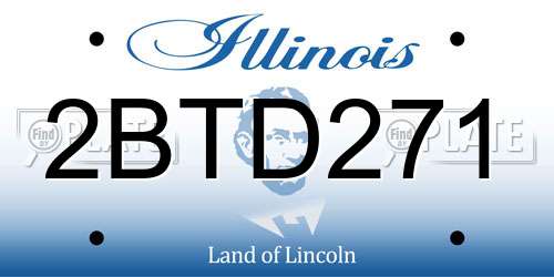 2BTD271 Illinois License Plate