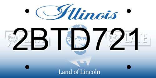 2BTD721 Illinois License Plate