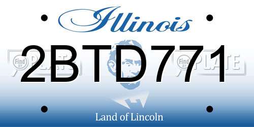 2BTD771 Illinois License Plate