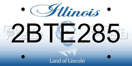 2BTE285 Illinois License Plate