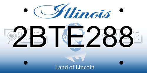 2BTE288 Illinois License Plate