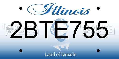 2BTE755 Illinois License Plate