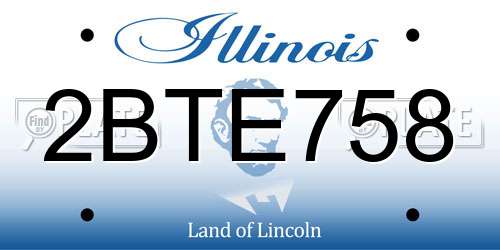 2BTE758 Illinois License Plate