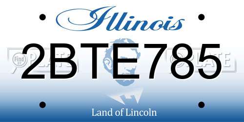 2BTE785 Illinois License Plate