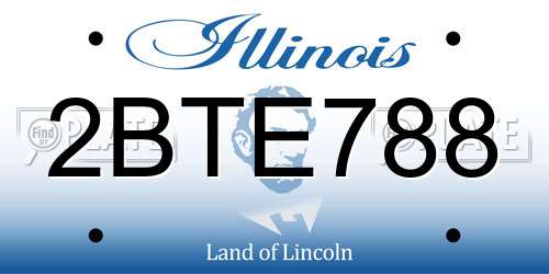 2BTE788 Illinois License Plate