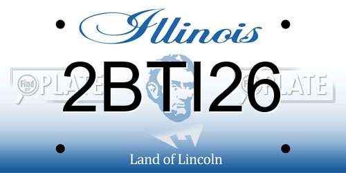 2BTI26 Illinois License Plate