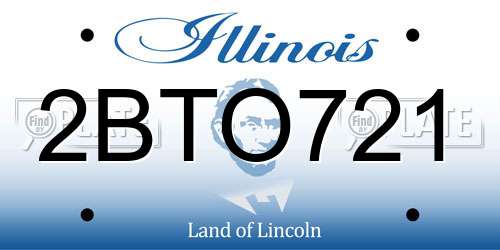 2BTO721 Illinois License Plate