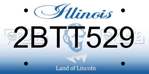 2BTT529 Illinois License Plate