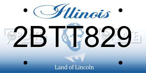 2BTT829 Illinois License Plate