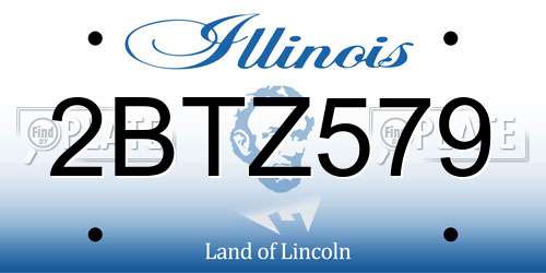 2BTZ579 Illinois License Plate