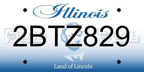 2BTZ829 Illinois License Plate