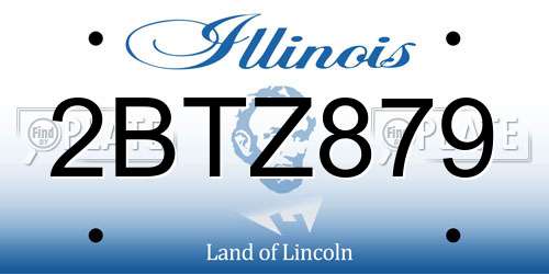 2BTZ879 Illinois License Plate