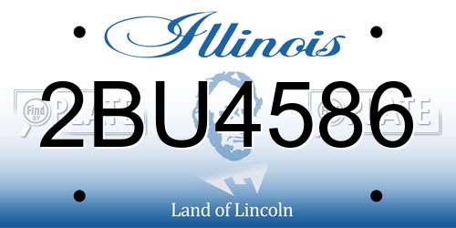 2BU4586 Illinois License Plate