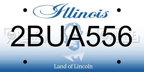 2BUA556 Illinois License Plate