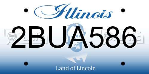 2BUA586 Illinois License Plate