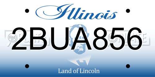 2BUA856 Illinois License Plate