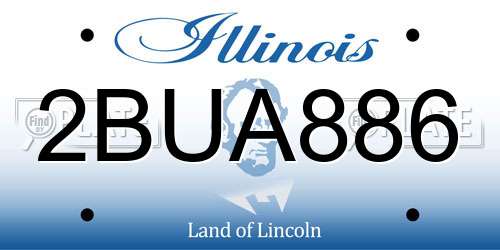 2BUA886 Illinois License Plate