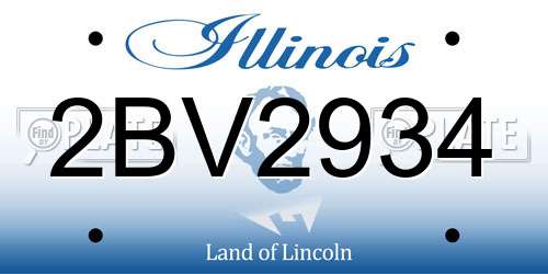 2BV2934 Illinois License Plate